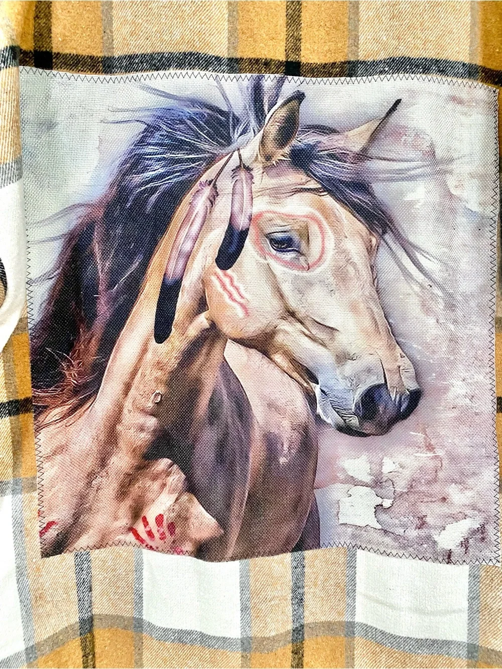RARE Native horse upcycled boho shacket w southwestern cottagecore prairie vibe - Picture 4 of 12